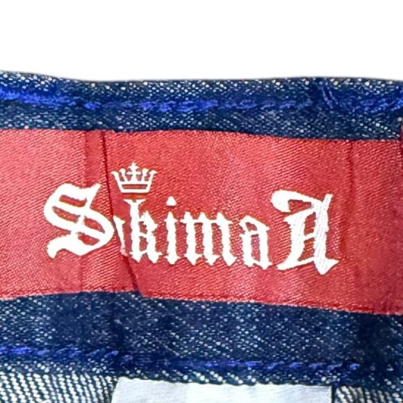 Sakima A Jeans Mens Blue Dark Wash Wide Leg Straight Size 40/30 ALTERED - Picture 4 of 6